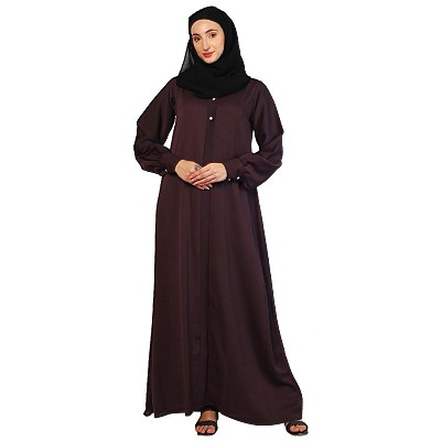 Premium zoom fabric abaya-Wine
