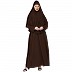A-line abaya with a matching Instant Hijab- Coffee brown