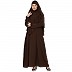 A-line abaya with a matching Instant Hijab- Coffee brown