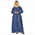 Front Open Zipper Denim abaya