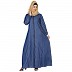 Front Open Zipper Denim abaya