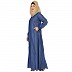 Front Open Zipper Denim abaya