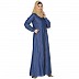 Front Open Zipper Denim abaya