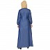 Front Open Zipper Denim abaya