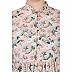 Floral printed dress with Pintucks at waist- Flesh tint