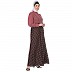 Polka dotted Maxi dress abaya- Puce Pink-Wine