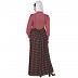 Polka dotted Maxi dress abaya- Puce Pink-Wine