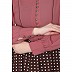 Polka dotted Maxi dress abaya- Puce Pink-Wine