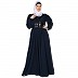 Premium Party wear abaya with sequins lace work- Teal