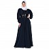 Premium Party wear abaya with sequins lace work- Teal