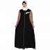 Dual color embroidery work abaya- Black-Khaki