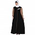 Dual color embroidery work abaya- Black-Khaki