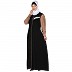 Dual color embroidery work abaya- Black-Khaki