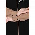 Dual color embroidery work abaya- Black-Khaki