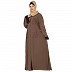 Classic embroidery work abaya- Beige
