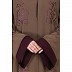 Classic embroidery work abaya- Beige