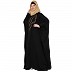 Embroidery Kaftan with pleated sleeves- Black
