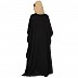 Embroidery Kaftan with pleated sleeves- Black