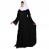 Fashionable Umbrella abaya with embroidery work-Black