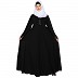 Fashionable Umbrella abaya with embroidery work-Black