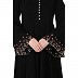 Fashionable Umbrella abaya with embroidery work-Black