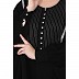 Irani Kaftan with lace work on front - Black
