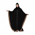 Black Kaftan with Fashionable buttons- Beige border