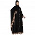 Black Kaftan with Fashionable buttons- Beige border