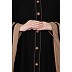 Black Kaftan with Fashionable buttons- Beige border