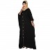 Black Kaftan with designer cuff Sleeves 