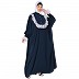 Fashionable Kaftan abaya with white lace - Teal