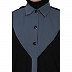 Shirt collar Dual color Kaftan -Black-Grey