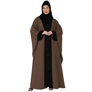 Front Open dual color designer Kaftan - Beige n Black