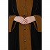Front Open dual color designer Kaftan - Black n Mustard