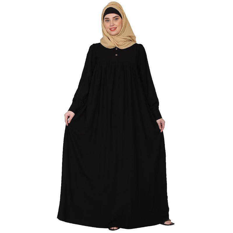 Islamic abaya online- Buy black casual abaya at www.shiddat.com