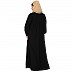 Casual cuff sleeves pleated abaya- Black
