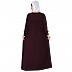 Casual cuff sleeves pleated abaya- Burgundy