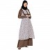 Designer Printed Shrug with Beige Inner abaya