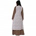 Designer Printed Shrug with Beige Inner abaya