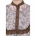 Designer Printed Shrug with Beige Inner abaya