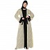 Shrug abaya combo- Lemon printed Shrug with Black inner abaya