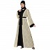Shrug abaya combo- Lemon printed Shrug with Black inner abaya