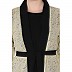 Shrug abaya combo- Lemon printed Shrug with Black inner abaya