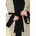 Shrug abaya combo- Lemon printed Shrug with Black inner abaya