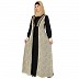 Attached Shrug abaya with embroidery patch work - Lemon printed