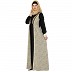 Attached Shrug abaya with embroidery patch work - Lemon printed