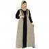 Attached Shrug abaya with embroidery patch work - Lemon printed
