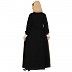 Attached Shrug abaya with embroidery patch work - Lemon printed