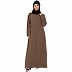 Printed Shrug with inner abaya combo -Beige
