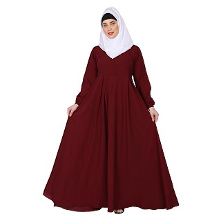 Umbrella cut abaya- Maroon